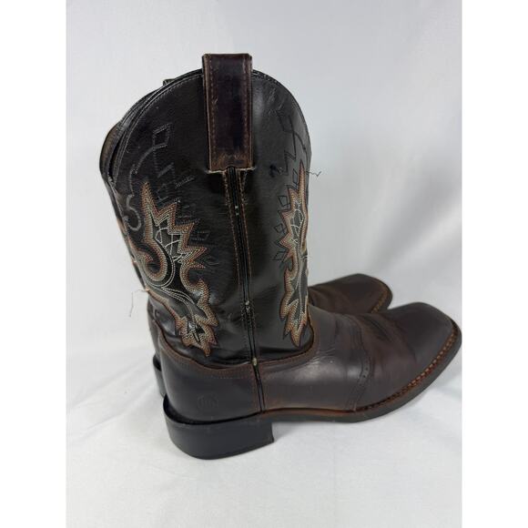 Double-H Brown Leather Western Cowboy Boots Men Size 10D Made in Mexico main image 12